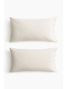 H&M - Beige 2-Pack Cotton Pillowcases