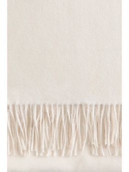 H&M - White Fringed Blanket