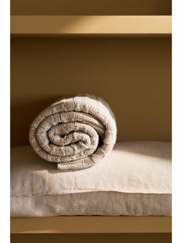 H&M - Beige Cable-Knit Baby Blanket