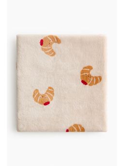 H&M - Beige Patterned Fleece Blanket