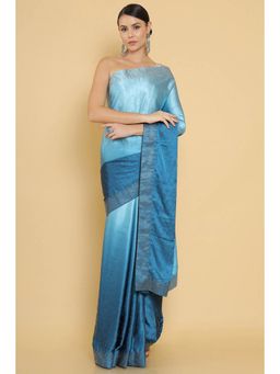 Soch - Blue Satin Embellished Sequined with Unstitched