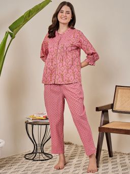 July Nightwear - Cotton Multi-Color Short Kurti & Pyjama-Wpc828 (Set of 2)