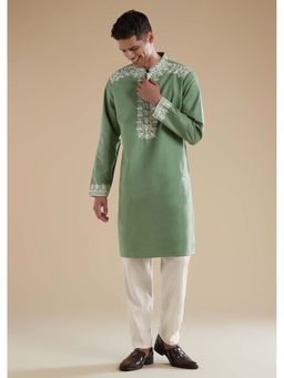KALKI FASHION - Sea Green Kurta Set with Thread Detail Work