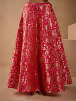 Gajra Gang - Banaras Coral Brocade Skirt GGSRT02