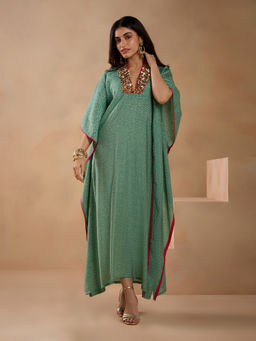 Gajra Gang - Neemrana Jade Green Hand embroidered Kaftan GGKUR14