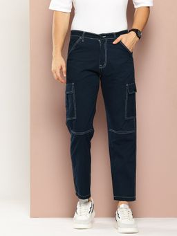 Club York - Navy Solid Cargo Pant