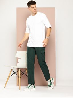 Club York - Green Solid Cargo Pant