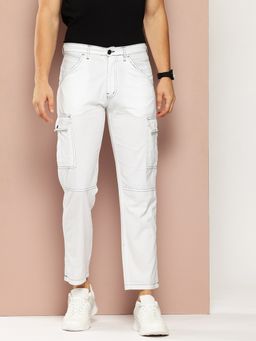 Club York - White Solid Cargo Pant