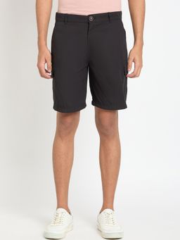 Club York - Black Solid Cargo Shorts