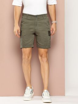 Club York - Olive Solid Cargo Shorts