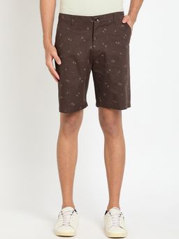 Club York - Dark Brown Printed Shorts