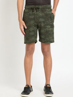 Club York - Dark Olive Printed Shorts