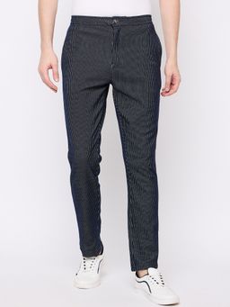 Club York - Navy Blue Stripes Casual Trouser