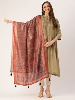 Sangam Prints - Multi Color Cotton Printed Traditional Tassel Dupatta