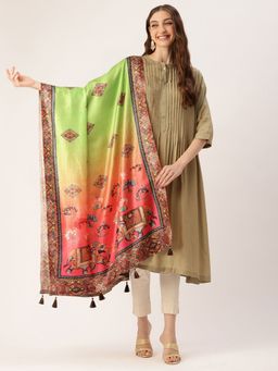 Sangam Prints - Multi Color Cotton Printed Traditional Tassel Dupatta
