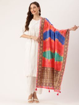 Sangam Prints - Multi Color Cotton Printed Traditional Tassel Dupatta