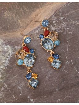 Accessorize London - Womens Multi-Color Eclectic Stone Statement Earring