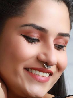 Priyaasi - Sheer By Oxidised Silver Tribal Septum Nose Ring
