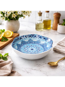 NFI Essentials - Blue Ceramic Quarter Plate Serving Bowl