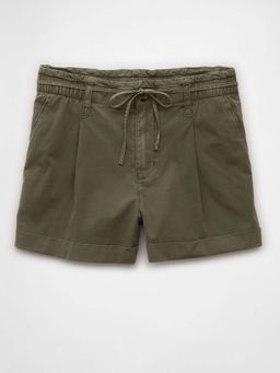 American Eagle - Women Green Stretch High-Waisted Lightweight Trouser Short