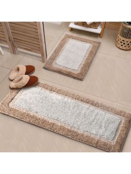 Saral Home - Elyesse Set of 2 Bathmat and Runner 40 x 60, 40 x 110 cm (Taupe)