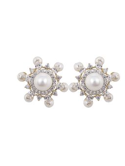 Sica Jewellery - 925 Silver Plumeria Pearl Earrings