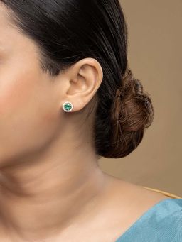 Sica Jewellery - 925 Silver Faux Emerald Studs