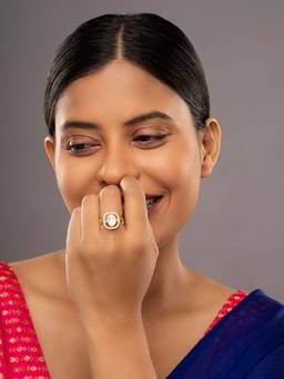 Sica Jewellery - 925 Silver Moissanite Polki Opulent Aura Ring