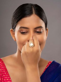 Sica Jewellery - 925 Silver Moissanite Polki Vyra Ring