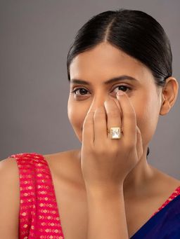 Sica Jewellery - 925 Silver Moissanite Polki Navira Ring