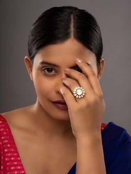 Sica Jewellery - 925 Silver Moissanite Polki Zeraya Ring