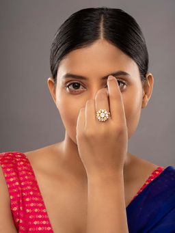 Sica Jewellery - 925 Silver Moissanite Polki Miraya Ring