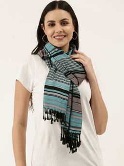 Pashmoda - Women Blue Stripe Stole