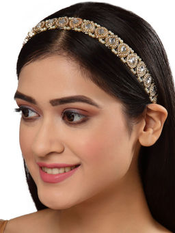 Karatcart - Kundan Drop Studded Hairband For Women