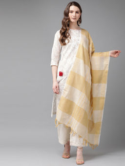 Juniper - Gold Chanderi Cotton Dobby Dupatta