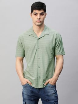 PRONK - Mens Half Sleeve Resort Shirt - Mint Green