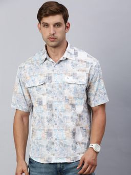 Classic Polo - Men's Half Sleeve Multicolor Cotton Slim Fit Woven Shirt