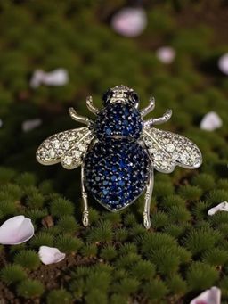 WRAPGAME INDIA - Navy Blue Cosmic Bee Brooch