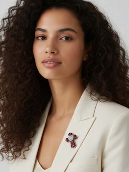 WRAPGAME INDIA - Red Cross Bling Brooch Cum Pendent