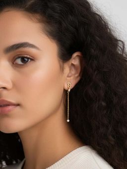 WRAPGAME INDIA - Gold Chain Drop Bling Earring