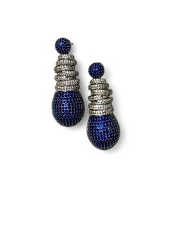WRAPGAME INDIA - Blue Cocktail Lock Earrings