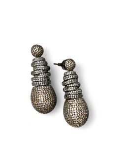 WRAPGAME INDIA - Gold Cocktail Lock Earrings
