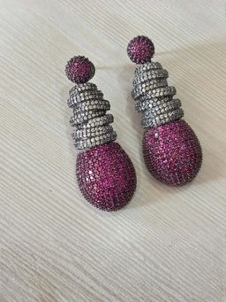 WRAPGAME INDIA - Pink Cocktail Lock Earrings