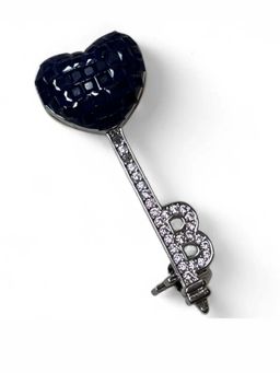 WRAPGAME INDIA - Blue Heart Key Bling Brooch