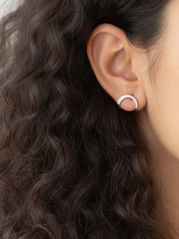WRAPGAME INDIA - White Iced Half Cuff Earring