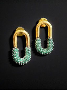 WRAPGAME INDIA - Green Iced Pin Earring