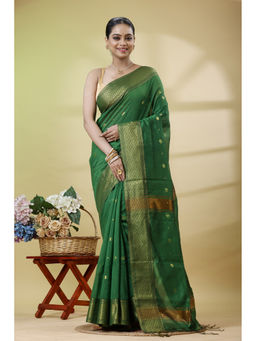 SLAGHA - Women'S Zari Art Silk Saree with Unstitched Blouse