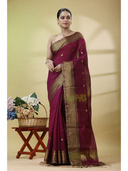 SLAGHA - Women'S Zari Art Silk Saree with Unstitched Blouse