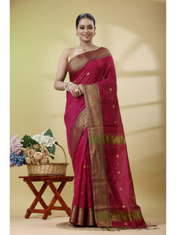 SLAGHA - Women'S Zari Art Silk Saree with Unstitched Blouse