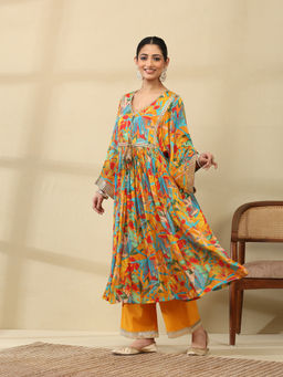 Garden VARELI - Women Floral Rayon Anarkali with Palazzo